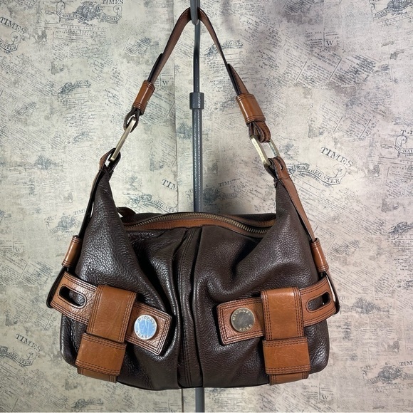 Michael Kors Rare Baguette vintage bag 2 tones of brown leather - Picture 1 of 13